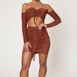 NWT Meshki ruched set!